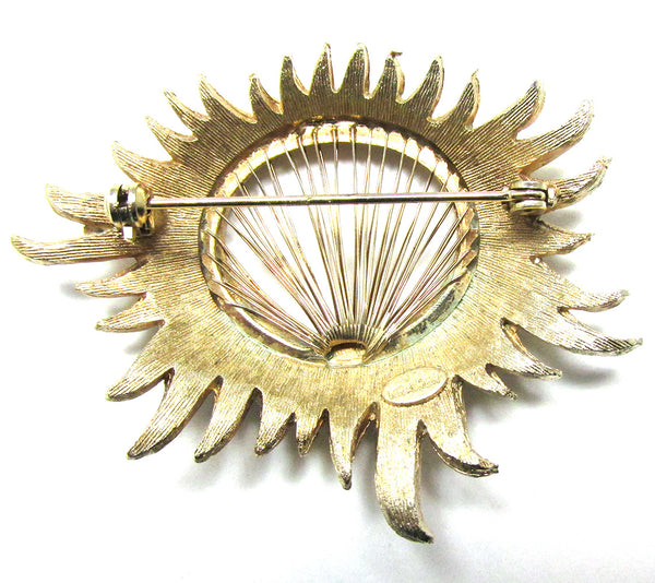 Signed Kramer Avant-Garde Vintage 1950s Mid-Century Gold Pin - Back