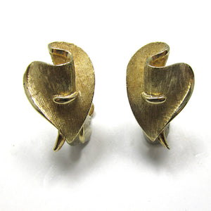 Signed Coro 1960s Vintage Contemporary Style Collectible Earrings - Front