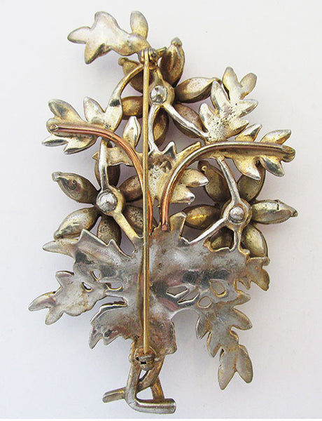 Vintage Retro 1930s Dramatic Floral Bouquet Pin