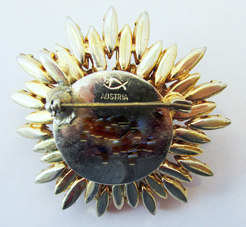 Austria Vintage Mid Century 1950s Dazzling Rhinestone Starburst Pin