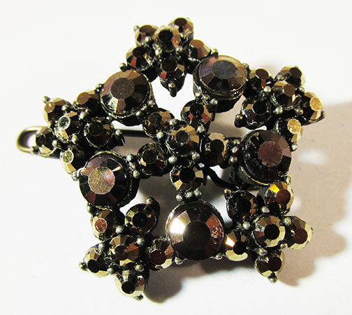 Vintage 1960s Eye-Catching Retro Floral Rhinestone Hair Clip