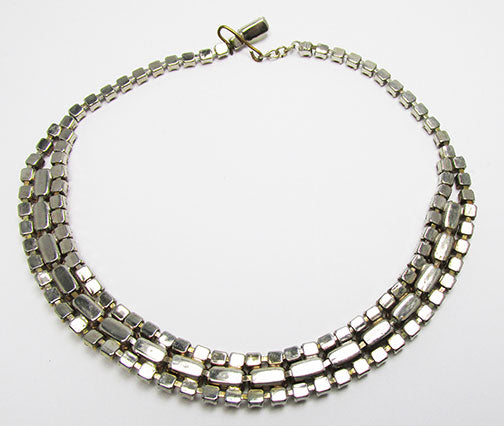 Vintage Mid Century 1950s Dazzling Rhinestone Choker Necklace