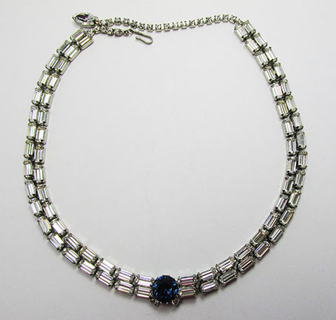  Hobe Stunning Vintage Mid Century Rhinestone Choker Necklace