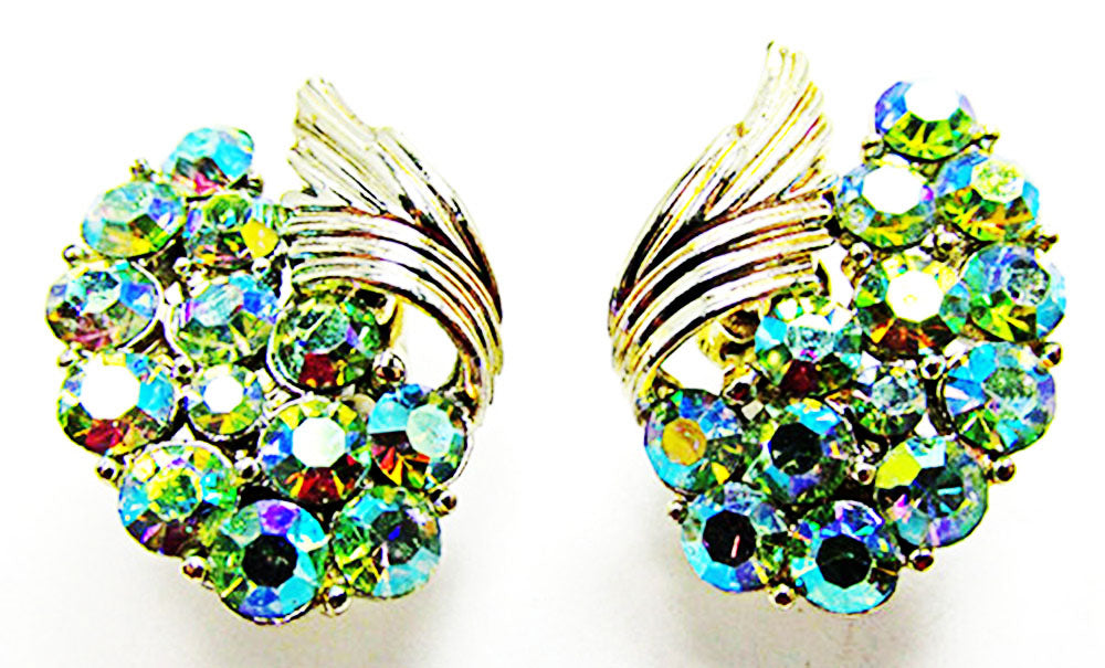 Aurora Borealis Rhodium Plated Earrings Featuring A Unique Arched Design  That Recreates The Northern Lights Sweeping Prisms Of Colour & Adorned With  98 Swarovski Crystals