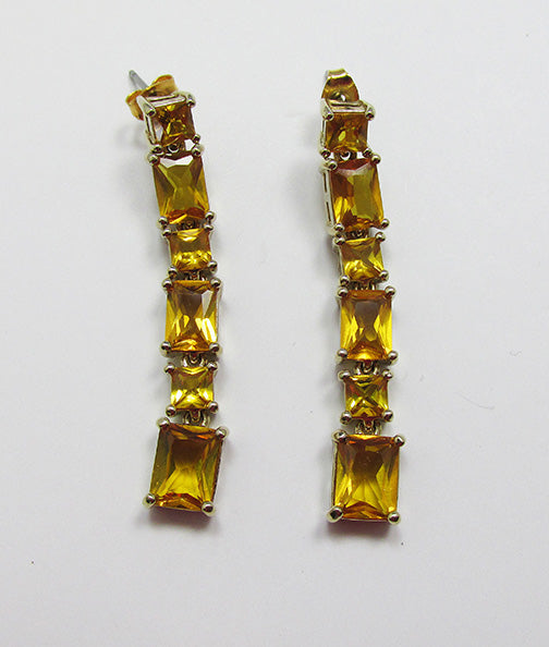 Vintage 1960s Stunning Contemporary Geometric Topaz Drop Earrings