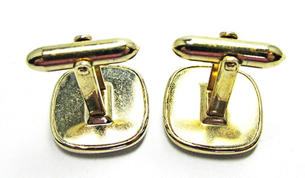 Vintage 1960s Men's Jewelry Handsome Mid-Century Geometric Cufflinks - Back