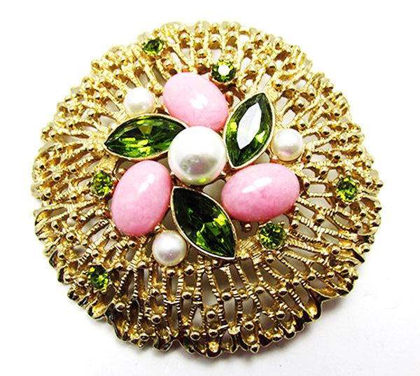 Sarah Coventry 1960s Vintage Book Piece Diamante Pin and Earrings - Pin