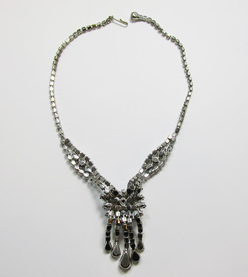 Vintage Mid Century 1950s Superb Rhinestone Drop Necklace