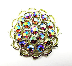 Sarah Coventry 1960s Vintage Jewelry Iridescent Diamante Pin/Pendant - Front
