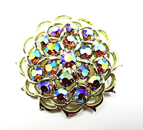 Sarah Coventry 1960s Vintage Jewelry Iridescent Diamante Pin/Pendant - Front