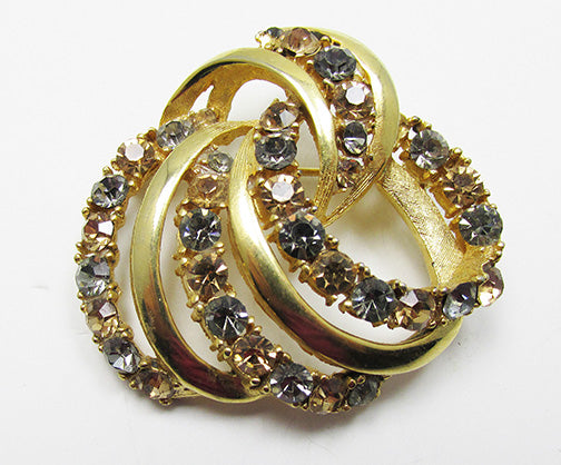 Lisner Vintage 1950s Mid Century Elegant Swirled Rhinestone Pin