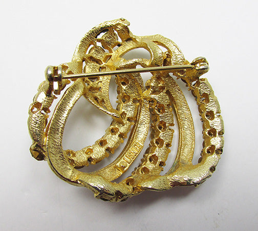 Lisner Vintage 1950s Mid Century Elegant Swirled Rhinestone Pin